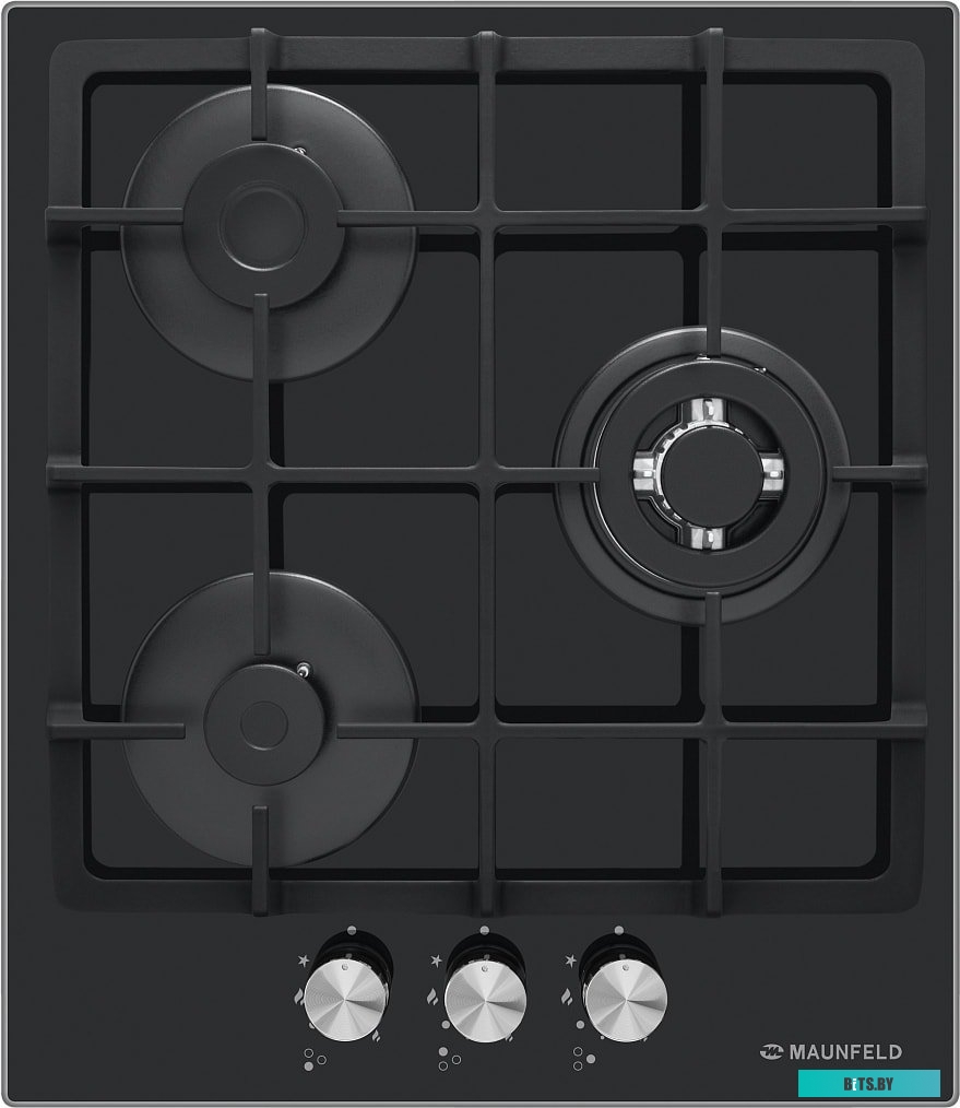 EGHG.43.33CB/G Встраиваемые газовые панели MAUNFELD/ Варочная панель, газ, ширина 45 см, 3 конфорки, электроподжиг, газ-контроль, WOK-конфорка, механи