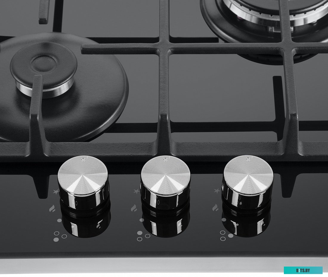 EGHG.43.33CB/G Встраиваемые газовые панели MAUNFELD/ Варочная панель, газ, ширина 45 см, 3 конфорки, электроподжиг, газ-контроль, WOK-конфорка, механи