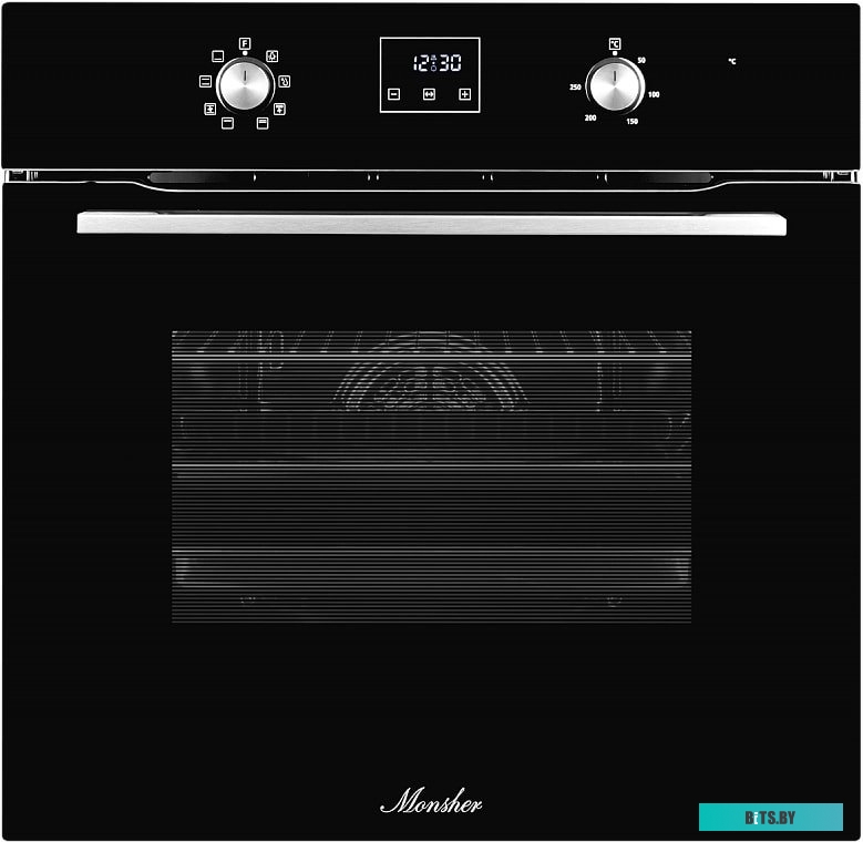 MOE 4563 Noir Встраиваемый духовой шкаф Monsher/ Встраиваемый духовой шкаф Monsher, электрический, High-Tech, объем 50 л, конвекция, гриль, 3 стекла в