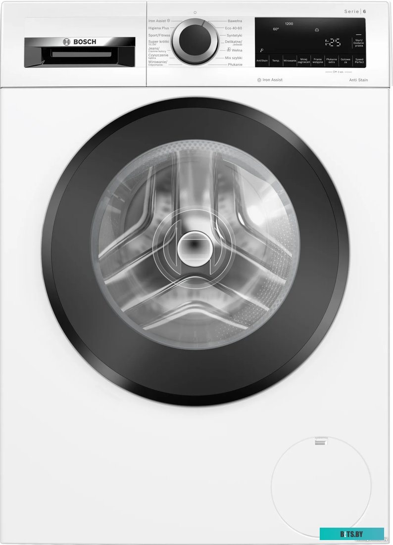 WGG242ZKPL 84.8x59.8x59, фронтальная загрузка, 9 кг, 1200 об/мин, белый, панель управления приборов на польском языке +наклейка на русском