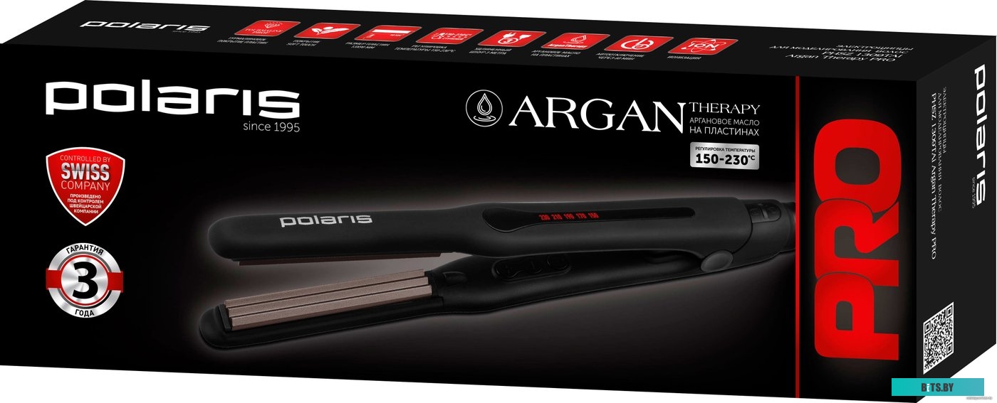 PHSZ 1309TAI Щипцы Polaris PHSZ 1309TAi Argan Therapy PRO,  черный