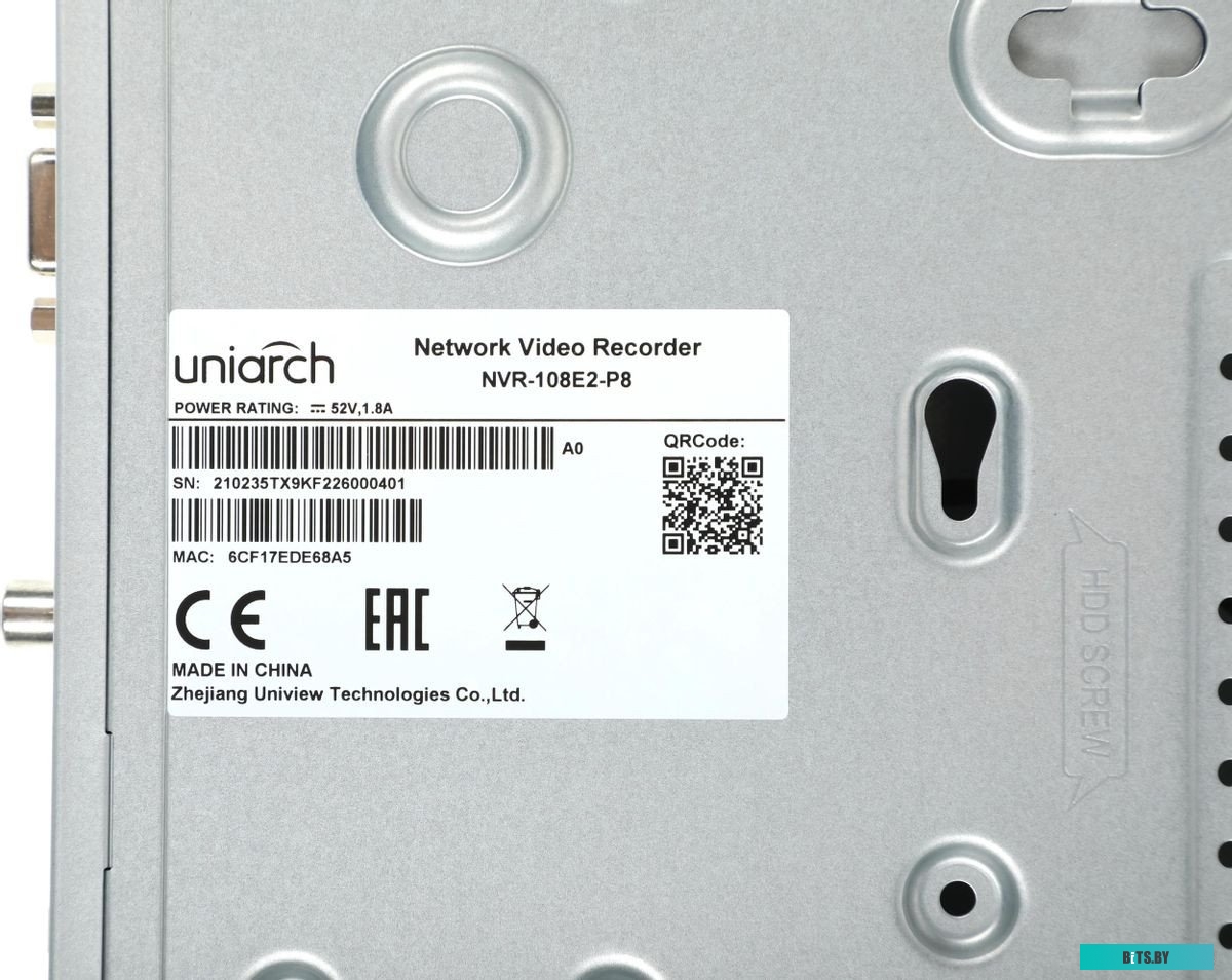 Видеорегистратор Uniarch NVR-108E2-P8