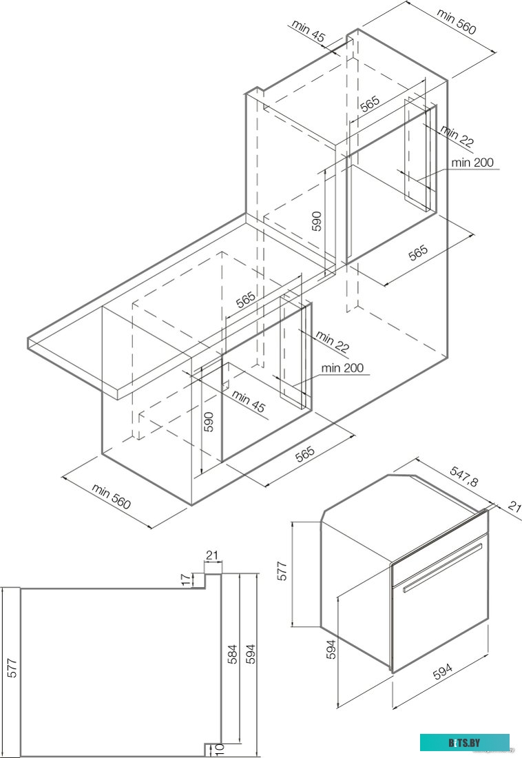 BK 60.2 S Духовой шкаф GRAUDE BK 60.2 S,  черный