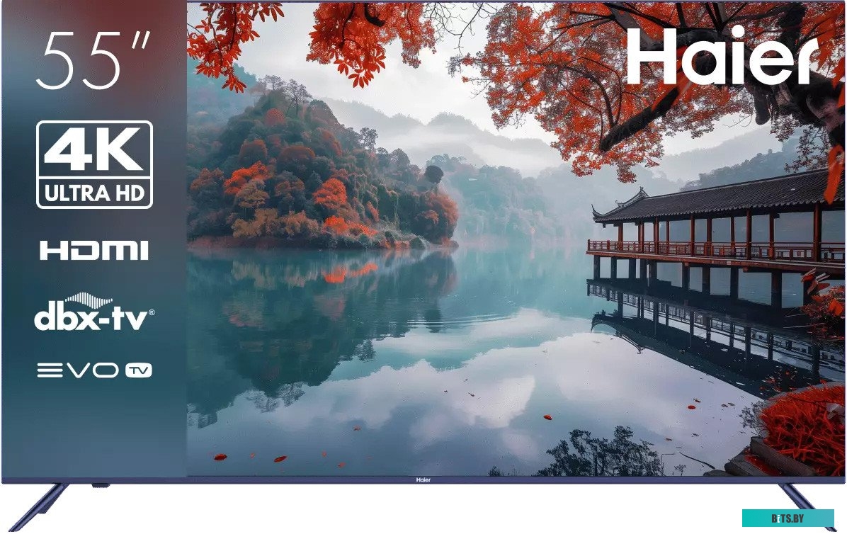DH1VMBD01RU 55" Телевизор HAIER Smart TV S3, QLED, 4K Ultra HD, серебристый, СМАРТ ТВ, Android