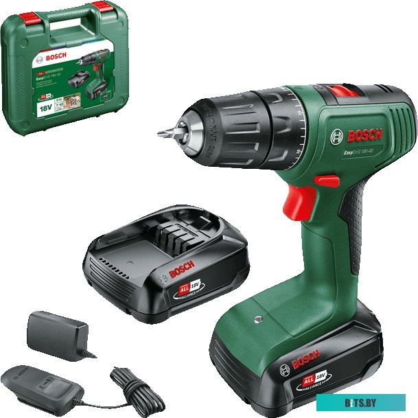 Дрель-шуруповерт Bosch EasyDrill 18V-40 06039D8005 (с 2-мя АКБ 2 Ач, кейс)