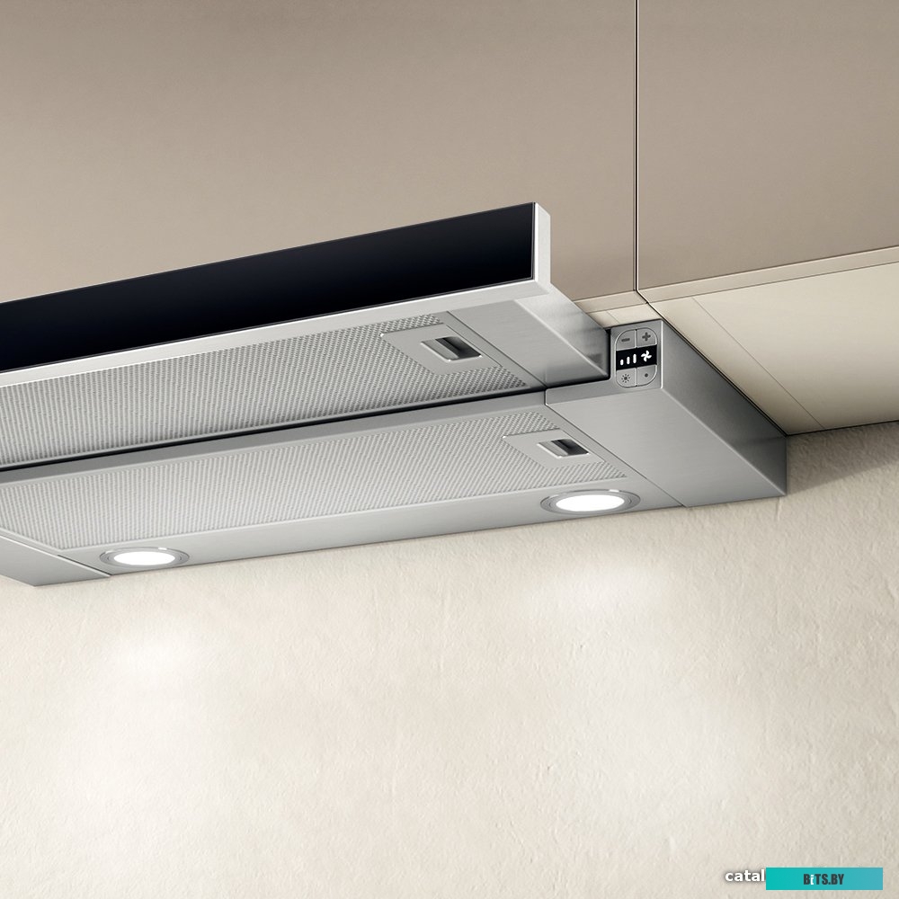 ELITE 26 IX/A/60/VT-PRF0094051B Встраиваемые вытяжки ELICA/ Встраиваемая, 60 см, электронное управление, 900 куб. м. , серая+черное стекло