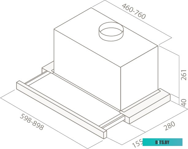 ELITE 26 IX/A/60/VT-PRF0094051B Встраиваемые вытяжки ELICA/ Встраиваемая, 60 см, электронное управление, 900 куб. м. , серая+черное стекло