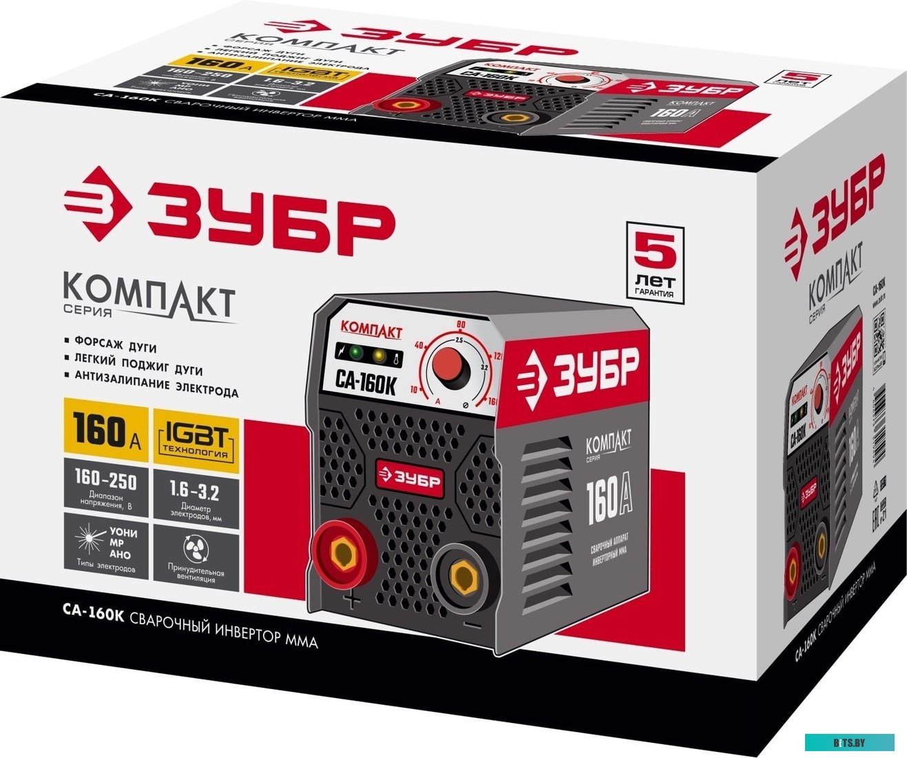 СА-160К Сварочный аппарат Зубр СА-160К,  инвертор