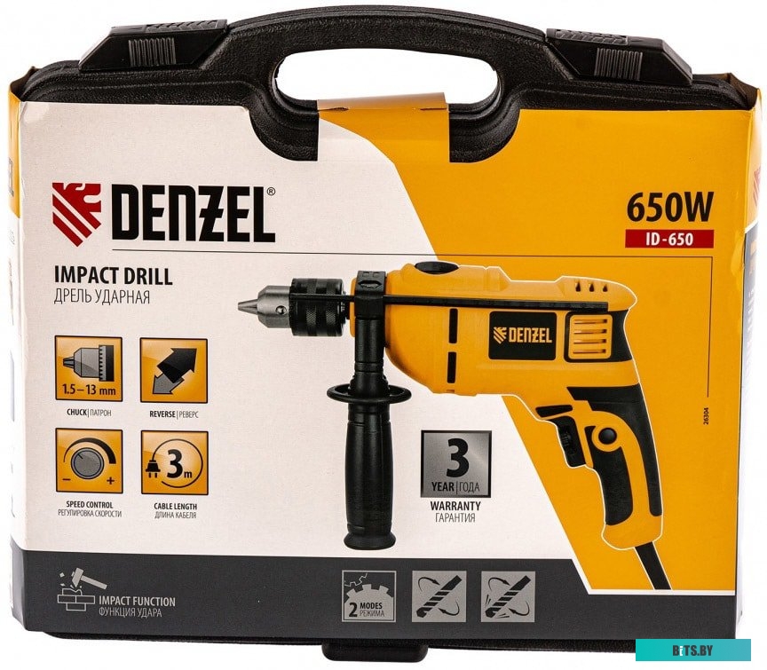 26304 Дрель ударная DENZEL ID-650 [26304]