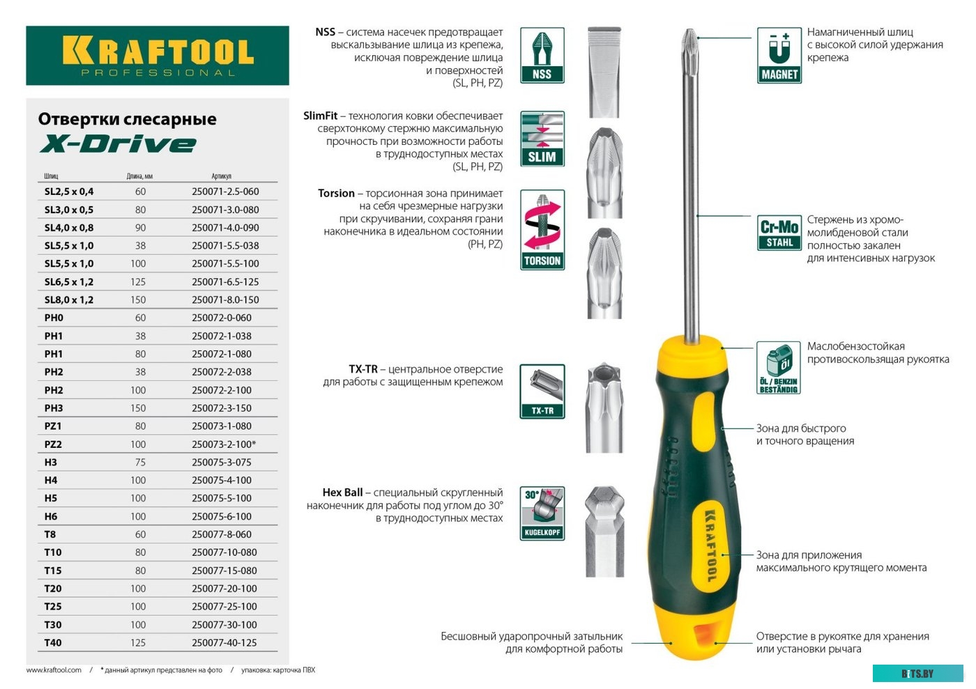 250072-2-100 Отвертка Kraftool 250072-2-100