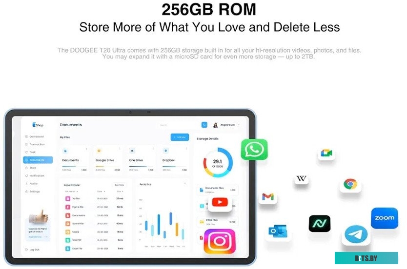 T20Ultra 12GB/256GB LTE Gray Планшет Doogee T20Ultra 12GB/256GB LTE Gray