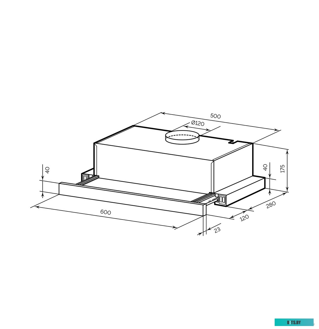 TRHI000011 Встраиваемая вытяжка LEX Honver G 2M 600, управление кнопочное, 2 мотора, белый [trhi000011]