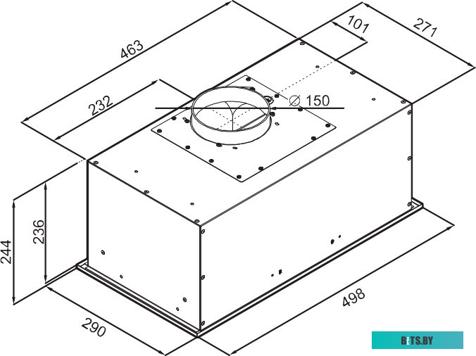 КА-00014451 Встраиваемая вытяжка MAUNFELD Crosby Power 50, управление кнопочное, белый [ка-00014451]