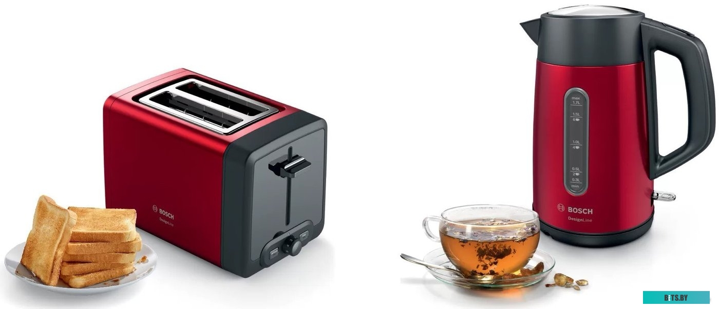 TAT4P424 Тостер Bosch TAT4P424,  красный/черный
