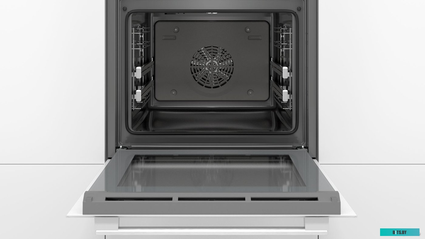 HBG536HW0R Serie 6, духовой шкаф, белый, класс энергоэффективности А, 7 режимов, 2-х слойное остекление, LCD-дисплей, утапливаемые переключатели, гало