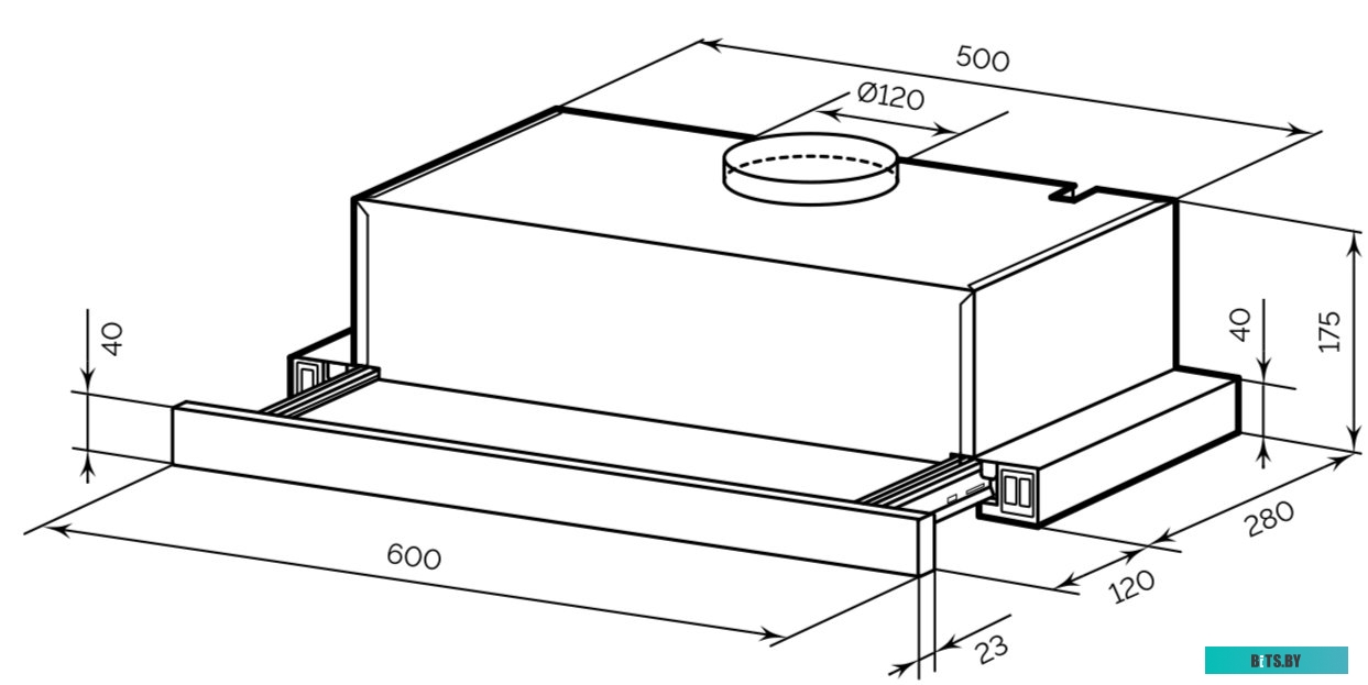 TRHI000003 Встраиваемая вытяжка LEX Honver 2M 600 WHITE, управление кнопочное, 2 мотора, белый [trhi000003]