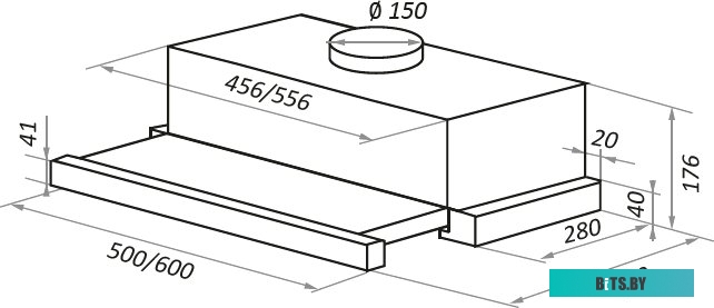 УТ000010893 Встраиваемая вытяжка MAUNFELD VS Fast 60, управление кулисные переключатели, белый [ут000010893]