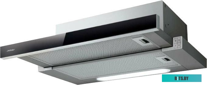 PRF0099878C Встраиваемая вытяжка Jet Air Orion LX/GR/F/60/VT, управление кнопочное, серый/стекло черное [prf0099878c]