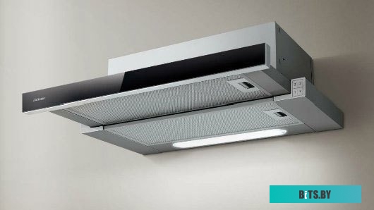 PRF0099878C Встраиваемая вытяжка Jet Air Orion LX/GR/F/60/VT, управление кнопочное, серый/стекло черное [prf0099878c]