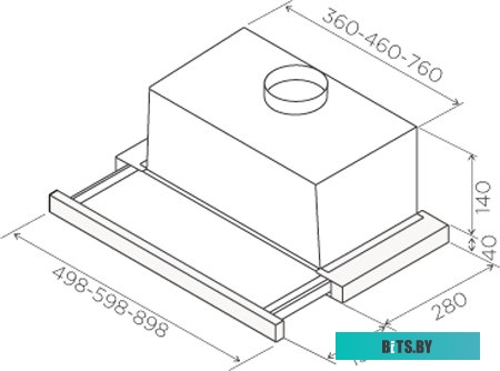 PRF0099878C Встраиваемая вытяжка Jet Air Orion LX/GR/F/60/VT, управление кнопочное, серый/стекло черное [prf0099878c]