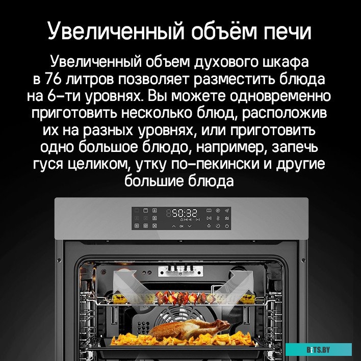 КА-00021884 Духовой шкаф MAUNFELD EOEH7614LGR,  серый