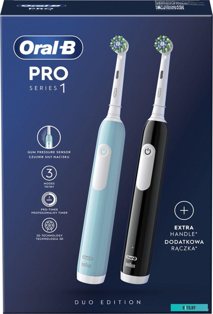 80714511 Электрическая зубная щетка Oral-B Pro Series 1 насадки для щётки: 2шт, цвет:бирюзовый и черный [80714511]