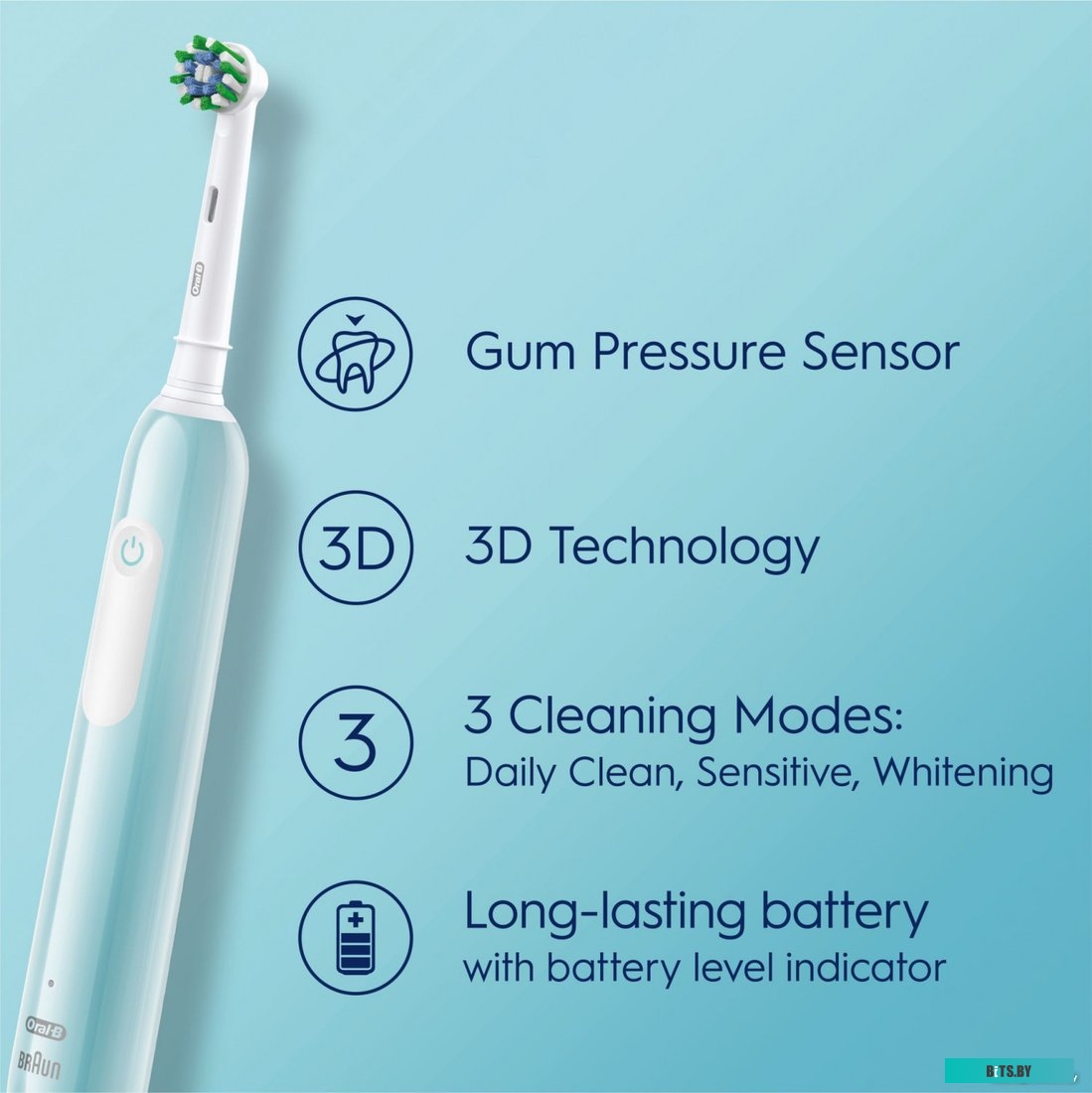 80714511 Электрическая зубная щетка Oral-B Pro Series 1 насадки для щётки: 2шт, цвет:бирюзовый и черный [80714511]
