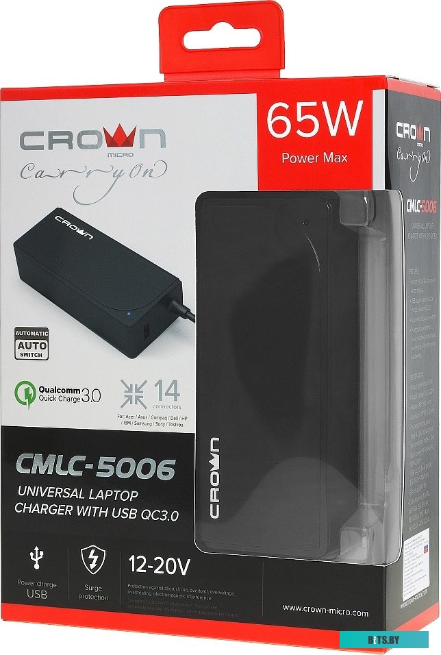 CMLC-5006 Зарядное устройство CMLC-5006 Crown (14 коннекторов, 65W, USB QC 3.0)