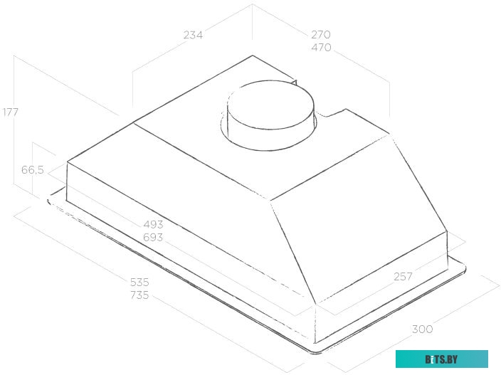 ERA C BL/A/52-PRF0166822 Вытяжной шкаф ELICA/ Встраиваемая, 53.5 см, 365 м3/ч, черная