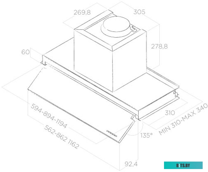 PRF0156613A Встраиваемая вытяжка Elica Boxin IX/A/90, управление кнопочное, нержавеющая сталь [prf0156613a]