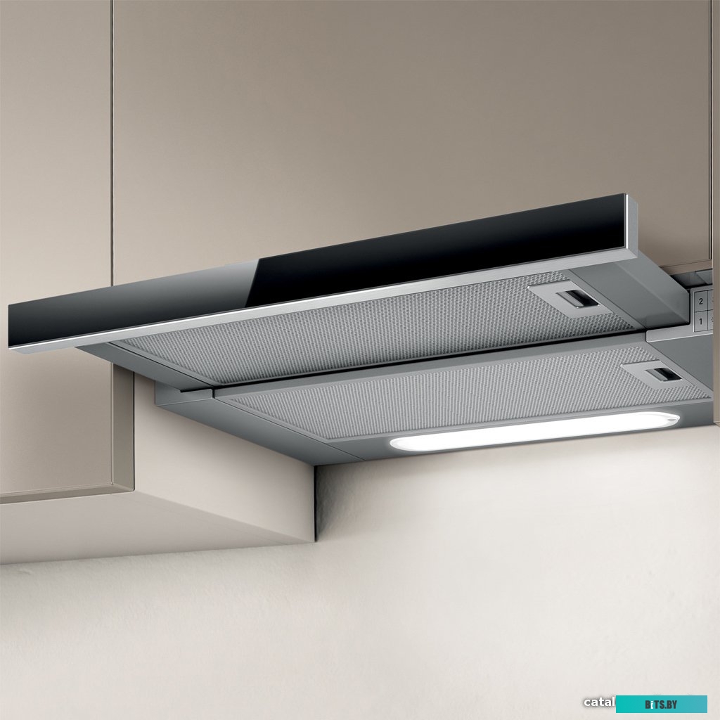 PRF0098874B Встраиваемая вытяжка Elica Elite 14 Lux GRVT/A/60, управление кнопочное, черный/нержавеющая сталь [prf0098874b]