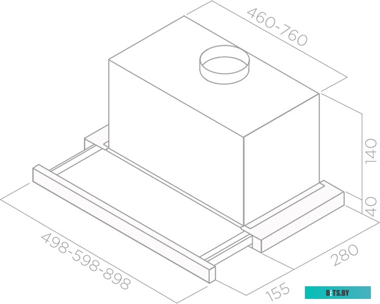 PRF0098874B Встраиваемая вытяжка Elica Elite 14 Lux GRVT/A/60, управление кнопочное, черный/нержавеющая сталь [prf0098874b]