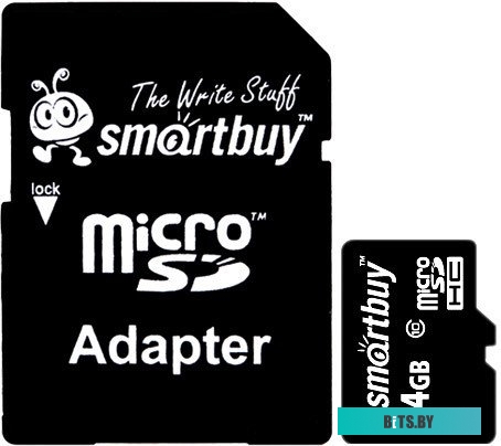 Карта памяти SmartBuy microSDHC (Class 10) 4GB + SD-адаптер (SB4GBSDCL10-01)