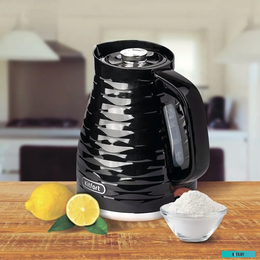 КТ-6182 Чайник электрический KitFort КТ-6182, 2200Вт, серебристый и черный