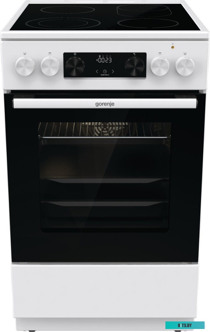 GECS5C70WA Электрическая плита Gorenje GECS5C70WA,  стеклокерамика,  инфракрасная,  без крышки,  белый/черный