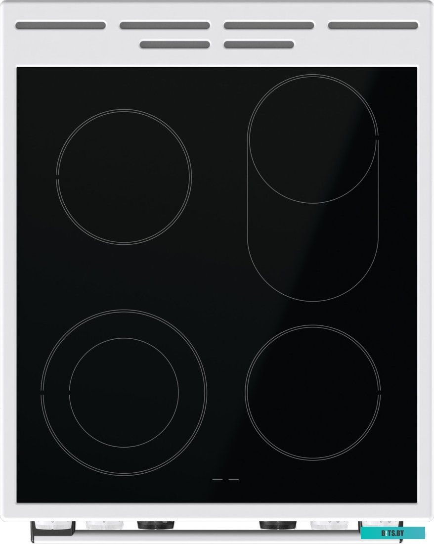 GECS5C70WA Электрическая плита Gorenje GECS5C70WA,  стеклокерамика,  инфракрасная,  без крышки,  белый/черный