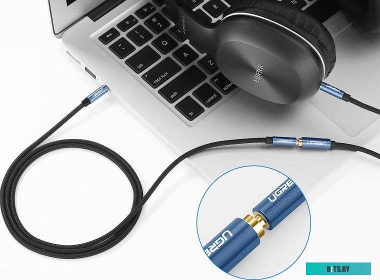 AV118-40674 Кабель UGREEN AV118-40674 AUX 3.5mm (M) to AUX 3.5mm (F), с поддержкой микрофона, 1.5m, Black