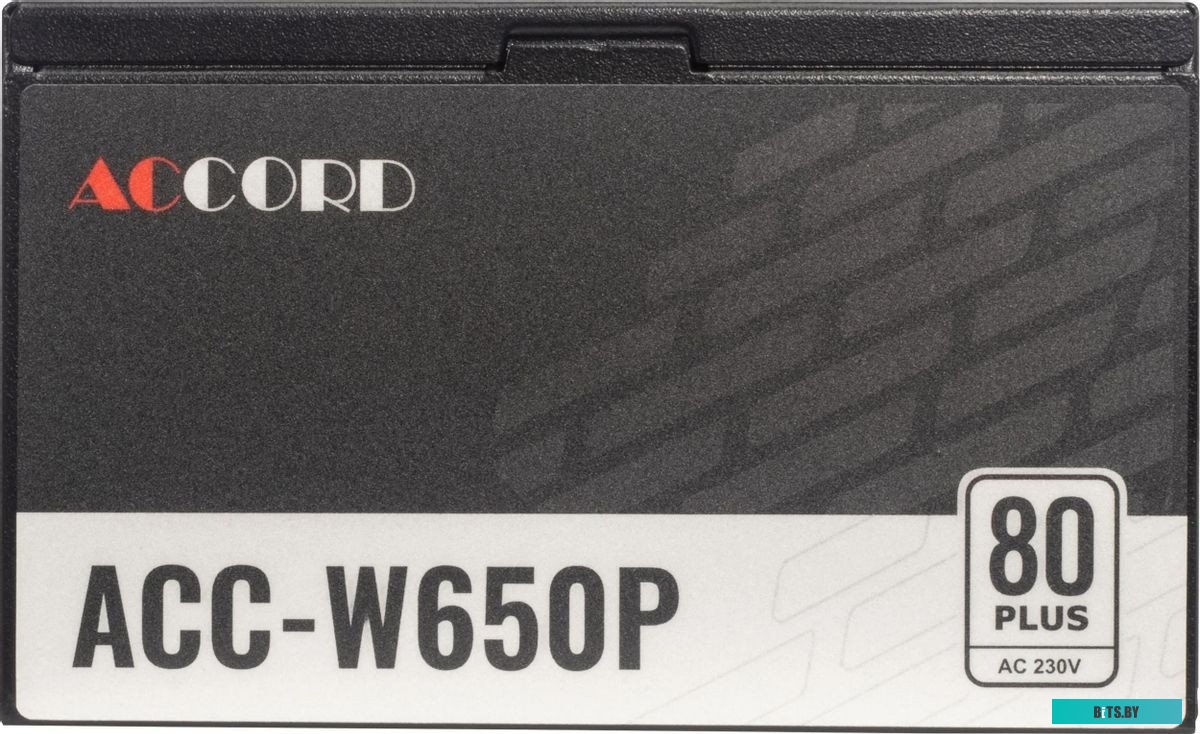 ACC-W650P Блок питания Accord ATX 650W ACC-W650P 80 PLUS WHITE (20+4pin) 120mm fan 6xSATA RTL