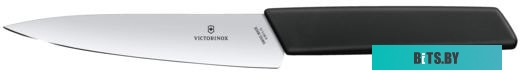 6.9013.15B Нож кухонный Victorinox Swiss Modern, разделочный, 150мм, заточка прямая, стальной, черный [6.9013.15b]
