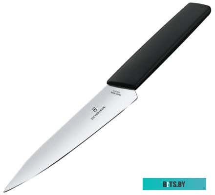 6.9013.15B Нож кухонный Victorinox Swiss Modern, разделочный, 150мм, заточка прямая, стальной, черный [6.9013.15b]