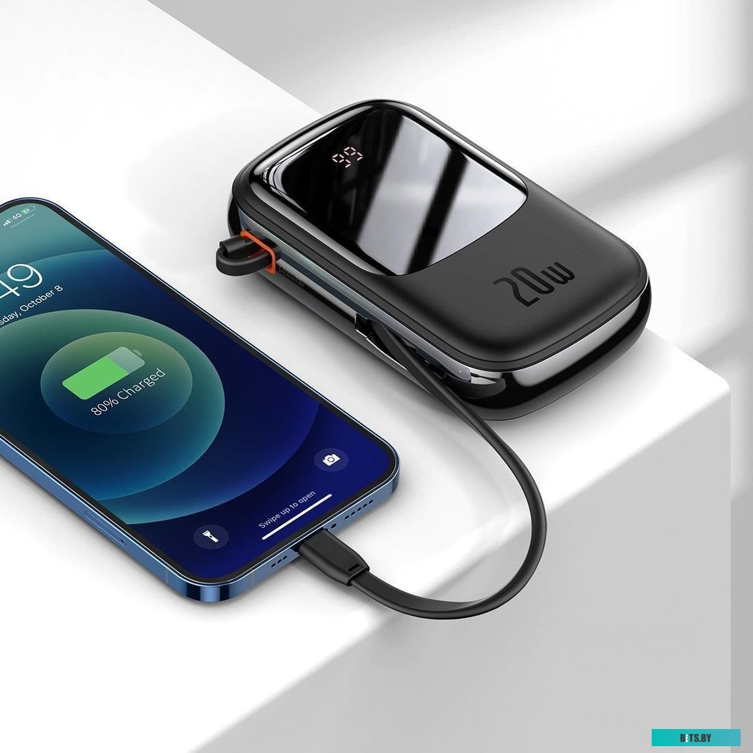 PPQD060201 Baseus Qpow Pro Digital Display Fast Charge Power Bank 20000mAh 20W iP Edition Black (cable USB to Type-C 3A 0.3m Black) Overseas Edition (
