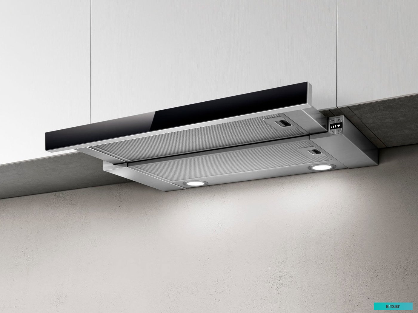 ELITE 26 IX/A/90/VT-PRF0094215B Встраиваемые вытяжки ELICA/ Встраиваемая, 90 см, электронное управление, 900 куб. м. , серая+черное стекло