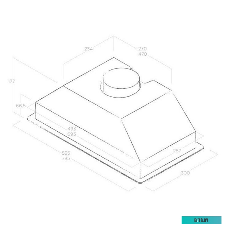 ERA C WH/A/52-PRF0142716 Встраиваемая вытяжка ELICA/ Встраиваемая, 52 см, 750 м3/ч, белая