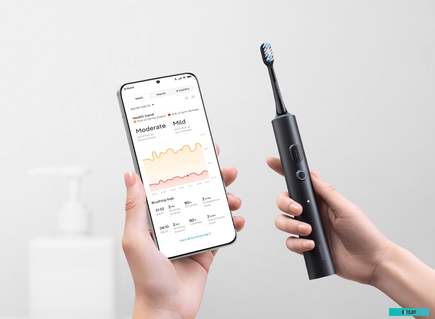 BHR7791GL Электрическая зубная щетка Xiaomi Smart T501 насадки для щётки: 1шт, цвет:белый [bhr7791gl]