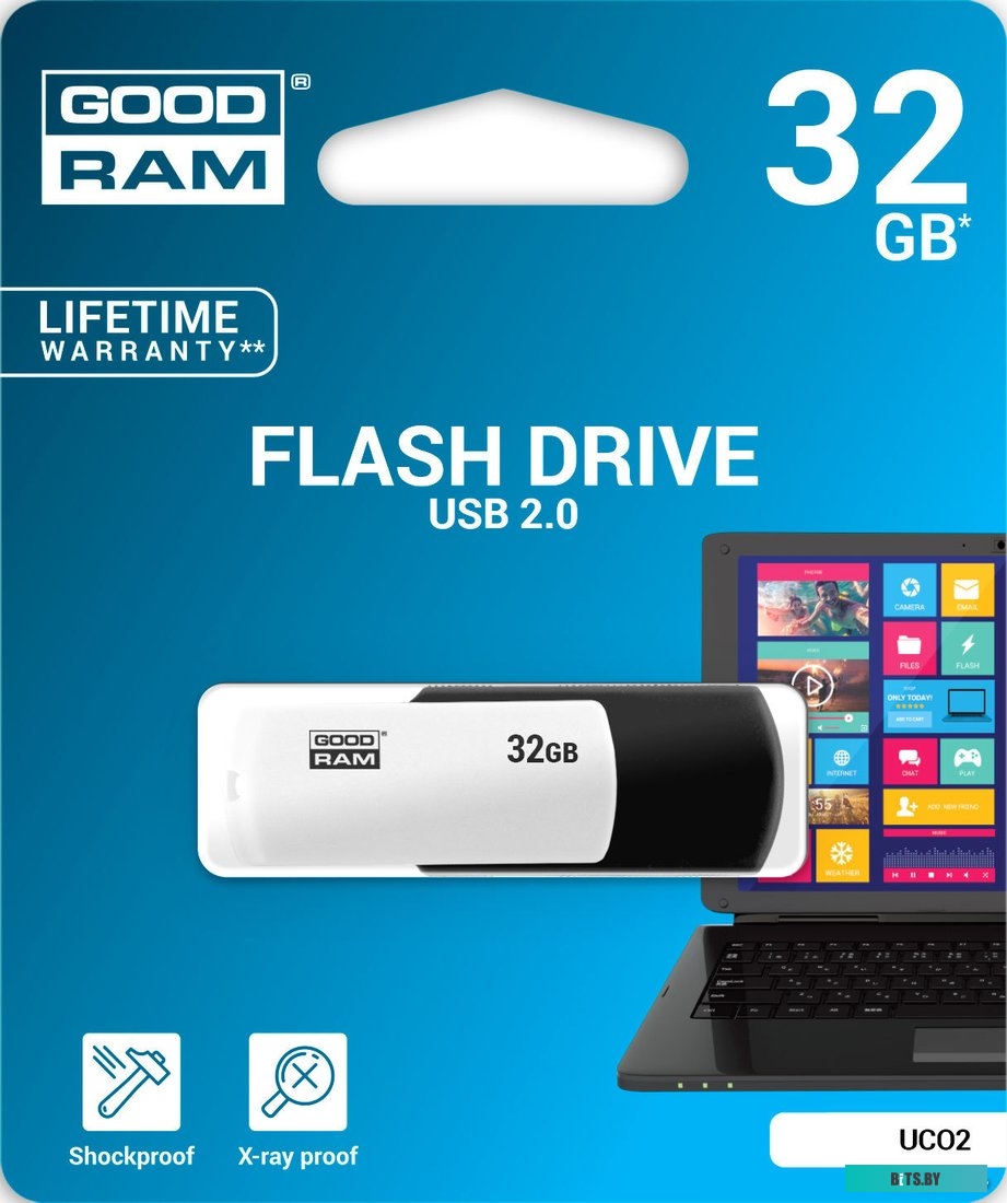 USB накопитель (Флешка) GoodRam UCO2 32GB (черный/белый) [UCO2-0320KWR11]