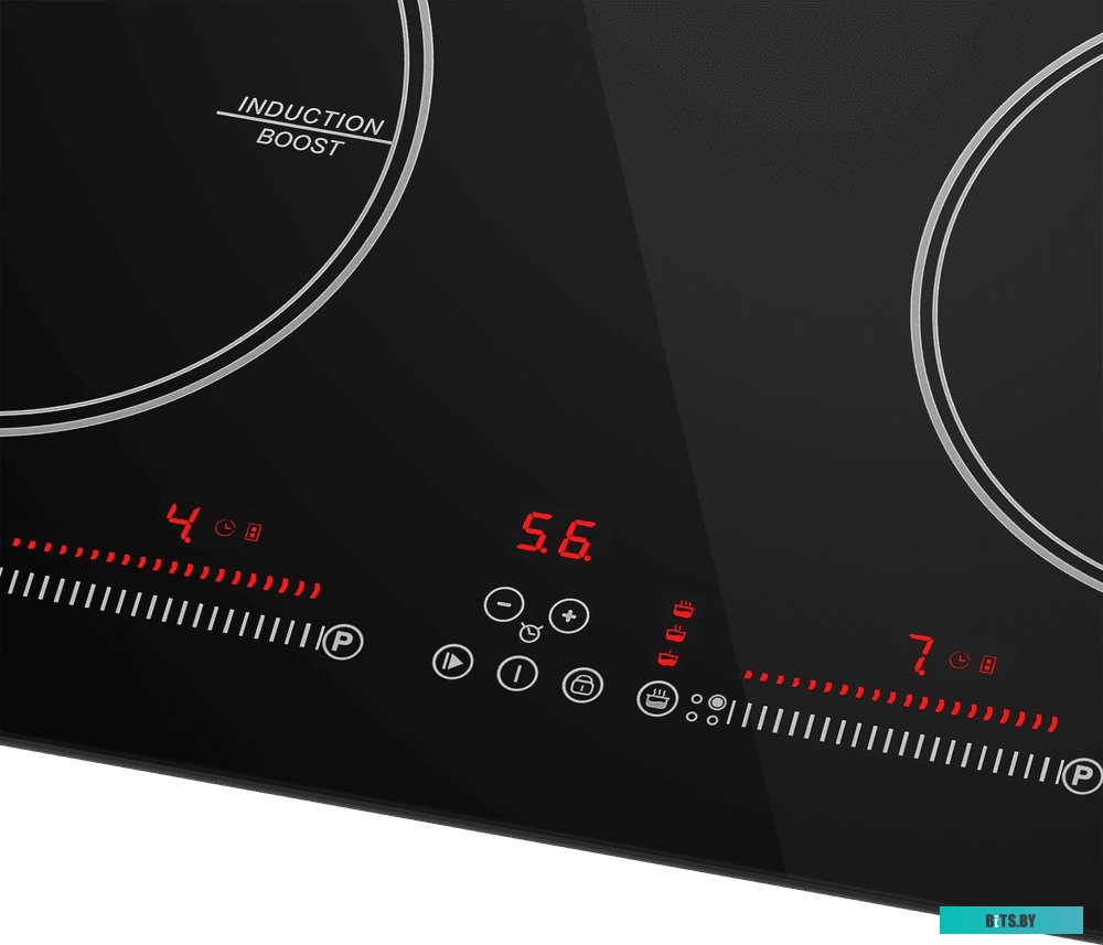 CVI594SBK Inverter Встраиваемые индукционные панели MAUNFELD/ Индукционная варочная панель, 60 см, 4 конфорки, слайдерное управление, мощность конфоро