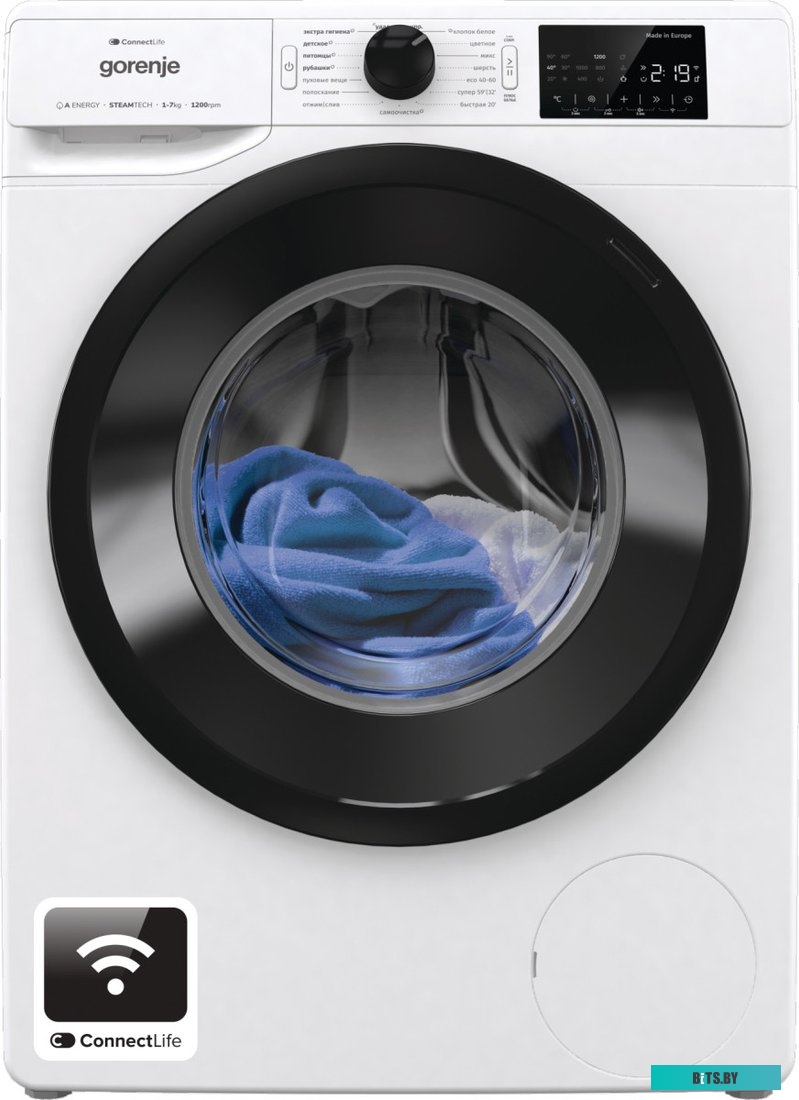 WPNEI72SA1SWIFI/C Стиральная машина Gorenje WPNEI72SA1SWIFI/C, с фронтальной загрузкой, с паром, 7кг, 1200об/мин, инверторная