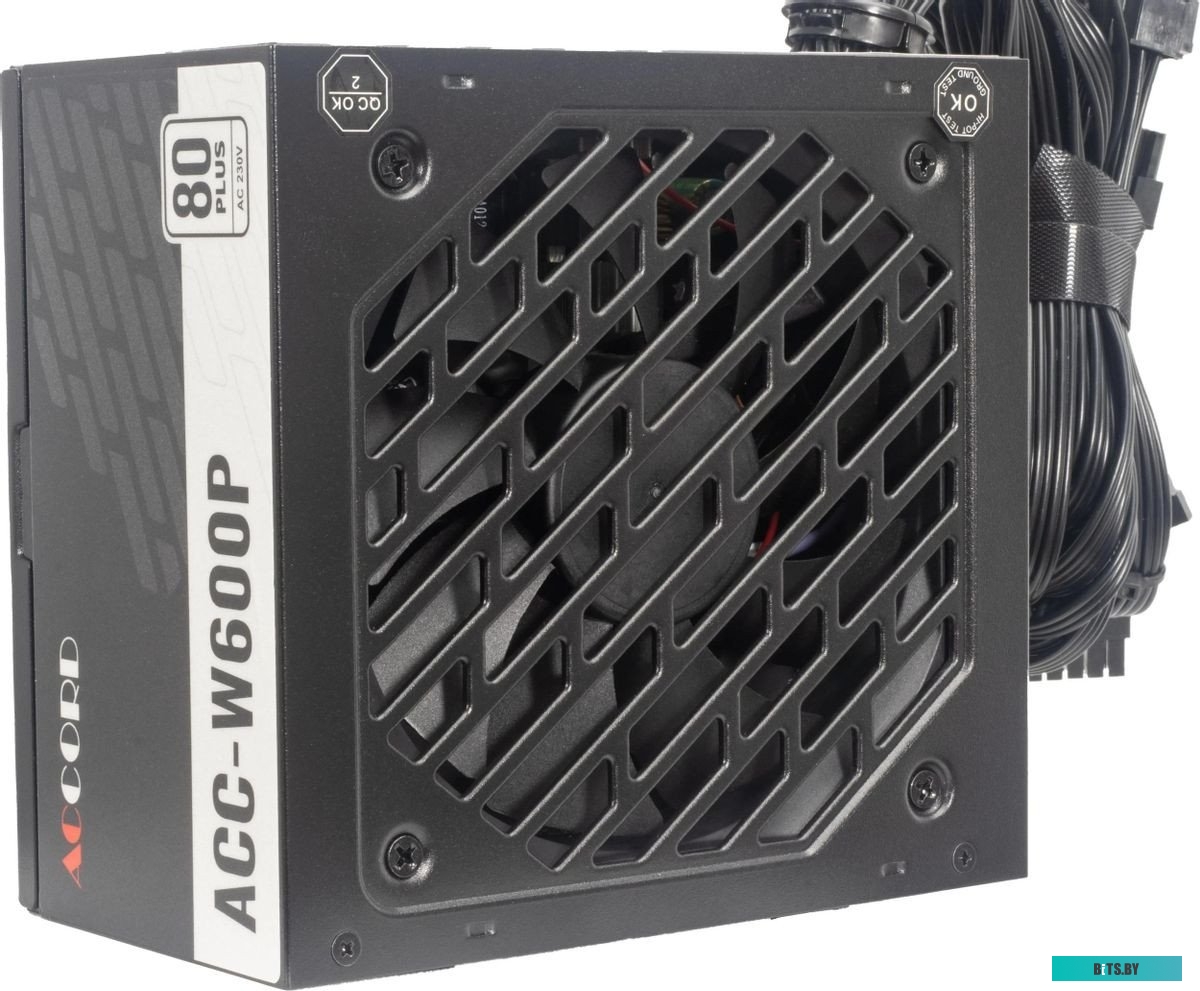 ACC-W600P Блок питания Accord ATX 600W ACC-W600P 80 PLUS WHITE (20+4pin) 120mm fan 6xSATA