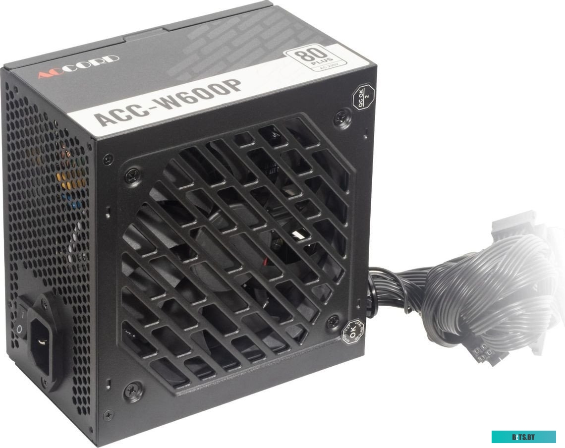 ACC-W600P Блок питания Accord ATX 600W ACC-W600P 80 PLUS WHITE (20+4pin) 120mm fan 6xSATA