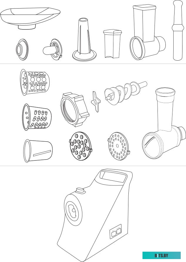 RMG-1244-6 черный/шампань Мясорубка Redmond RMG-1244-6 черный/шампань